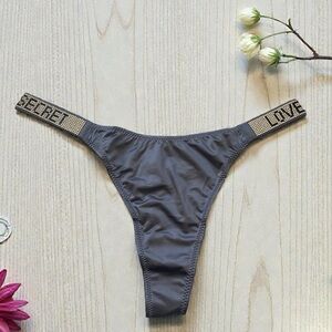 Gray Thong with Secret Love Band